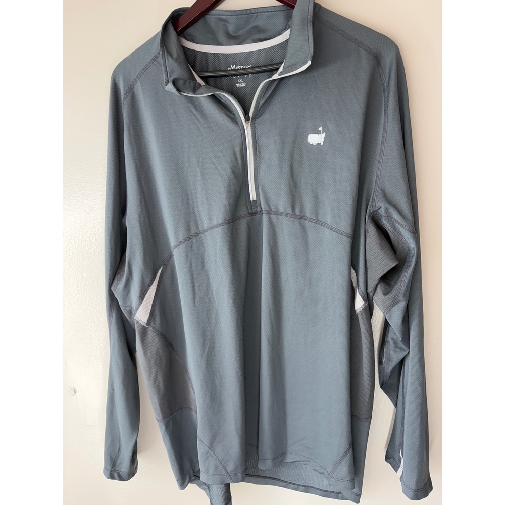 Masters Tech Active Mens XXL Gray 1/4 Zip Pullover Golf Shirt Logo RN133979